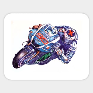 Ballpoint Sketching MotoGP Team No 99 Lorenzo Sticker